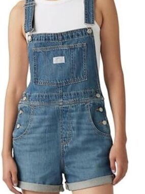Levi's Light Blue Denim Short Overalls